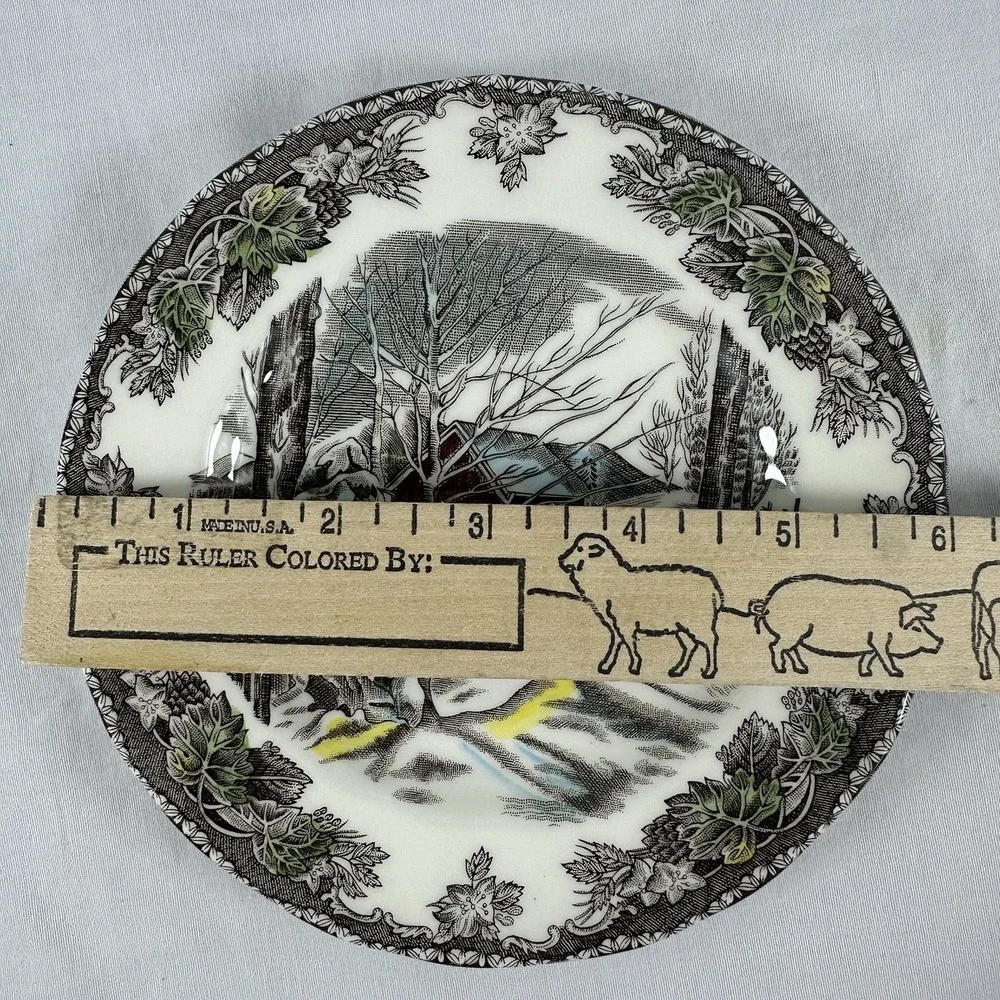 Vintage 3 Johnson Bros Plates Friendly Village Sugar Maples Bread & Butter 6